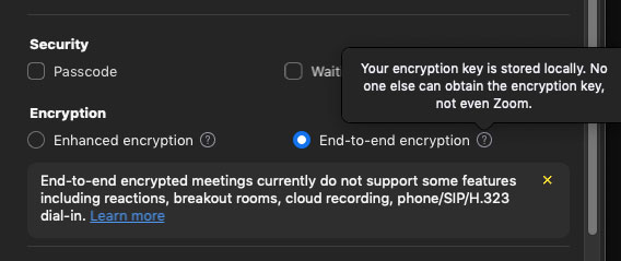 Zoom end-to-end encryption